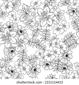 Abstract elegance seamless pattern with floral background
