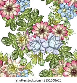 Abstract elegance seamless pattern with floral background