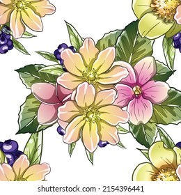 Abstract elegance seamless pattern with floral background
