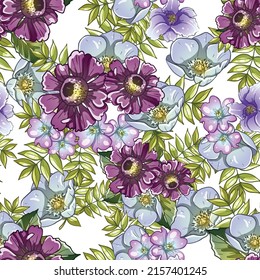 Abstract elegance seamless pattern with floral background