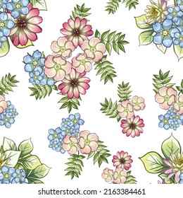 Abstract elegance seamless pattern with floral background