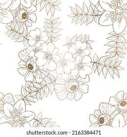 Abstract elegance seamless pattern with floral background