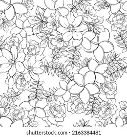 Abstract elegance seamless pattern with floral background