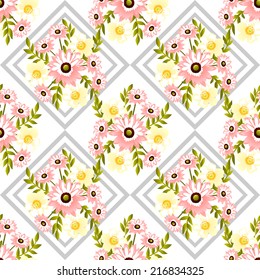 Abstract Elegance Seamless pattern with floral background