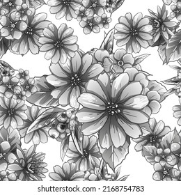 Abstract elegance seamless pattern with floral background