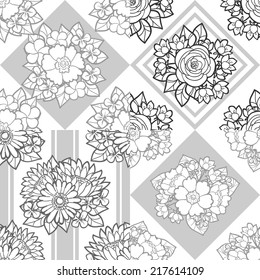 Abstract Elegance Seamless pattern with floral background