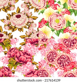Abstract Elegance Seamless pattern with floral background