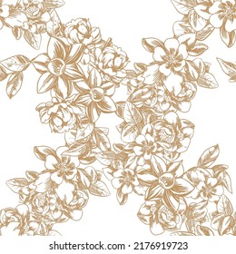 Abstract elegance seamless pattern with floral background