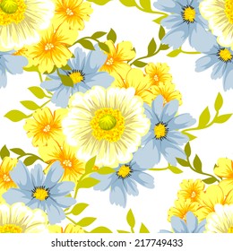 Abstract Elegance Seamless pattern with floral background