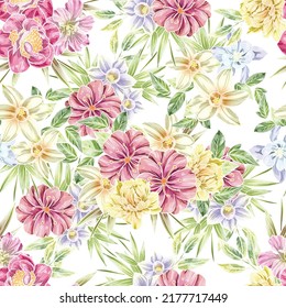 Abstract elegance seamless pattern with floral background