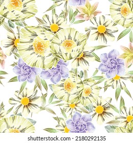 Abstract elegance seamless pattern with floral background