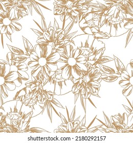 Abstract elegance seamless pattern with floral background