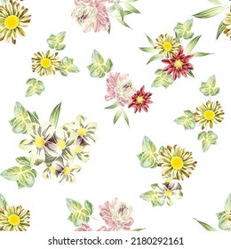 Abstract elegance seamless pattern with floral background
