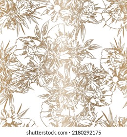 Abstract elegance seamless pattern with floral background
