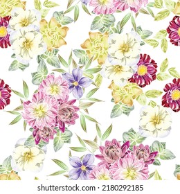 Abstract elegance seamless pattern with floral background
