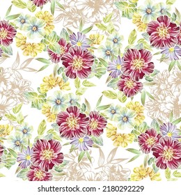 Abstrakte Eleganz, nahtloses Muster mit floralem Hintergrund