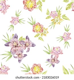 Abstract elegance seamless pattern with floral background