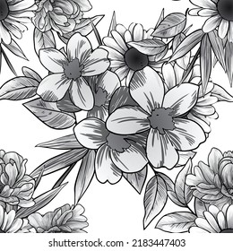 Abstract elegance seamless pattern with floral background