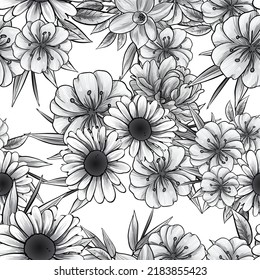 Abstract elegance seamless pattern with floral background