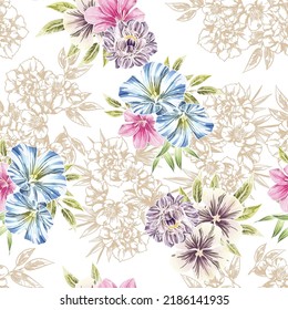Resumen de la elegancia sin problemas con fondo floral