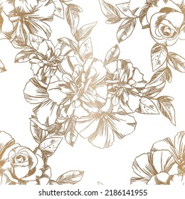 Abstract elegance seamless pattern with floral background