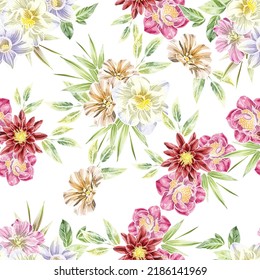 Abstract elegance seamless pattern with floral background