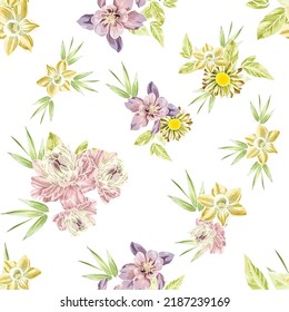 Abstract elegance seamless pattern with floral background