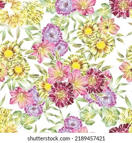 Abstract elegance seamless pattern with floral background