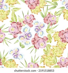 Abstract elegance seamless pattern with floral background