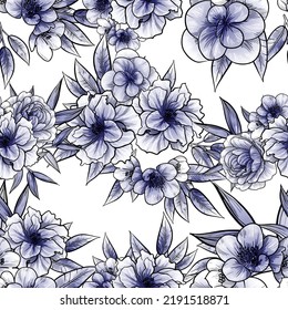 Abstract elegance seamless pattern with floral background