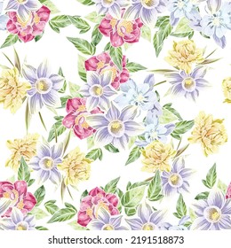 Abstract elegance seamless pattern with floral background