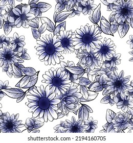 Abstract elegance seamless pattern with floral background