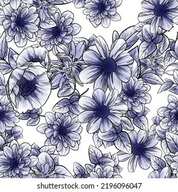 Abstract elegance seamless pattern with floral background