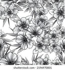 Abstract elegance seamless pattern with floral background