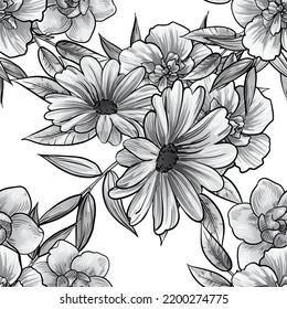 Abstrakte Eleganz, nahtloses Muster mit floralem Hintergrund