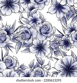Abstract elegance seamless pattern with floral background