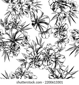 Abstract elegance seamless pattern with floral background