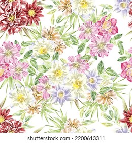 Abstract elegance seamless pattern with floral background