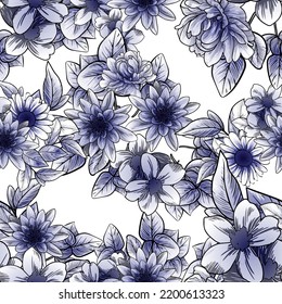 Abstract elegance seamless pattern with floral background
