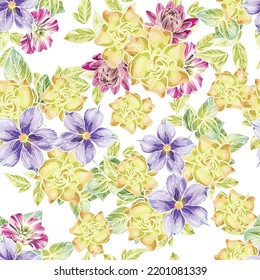 Abstract elegance seamless pattern with floral background