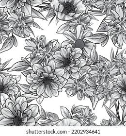 Abstract elegance seamless pattern with floral background