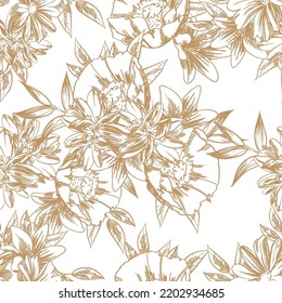 Abstract elegance seamless pattern with floral background