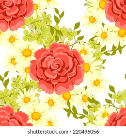 Abstract Elegance Seamless pattern with floral background