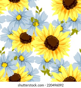 Abstract Elegance Seamless pattern with floral background