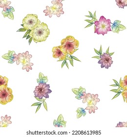 Abstract elegance seamless pattern with floral background - Shutterstock ID 2208613985