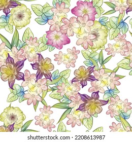 Abstract elegance seamless pattern with floral background - Shutterstock ID 2208613987