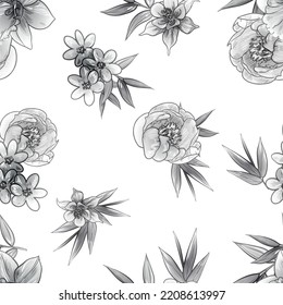 Abstract elegance seamless pattern with floral background - Shutterstock ID 2208613997