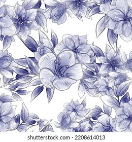 Abstract elegance seamless pattern with floral background - Shutterstock ID 2208614013
