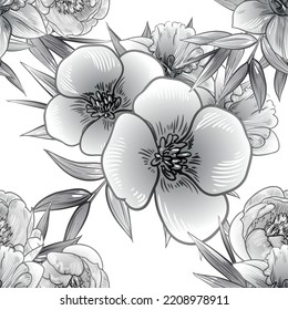 Abstract elegance seamless pattern with floral background