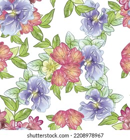 Abstract elegance seamless pattern with floral background